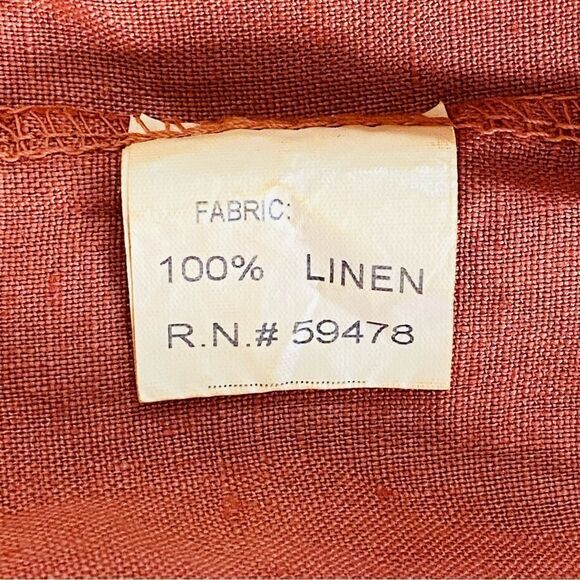 Bella Urbia Made In Italy 100% Linen Orange Oversized Tunic Blouse Sz M - Picture 8 of 10